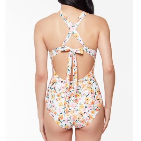 Jessica Simpson Summer Dreaming Tie-Front One-Piece Swimsuit - Picture 2 of 2